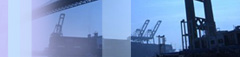 Dark picture of container port