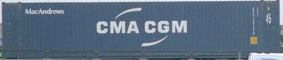 45HC container with prefix AMCU