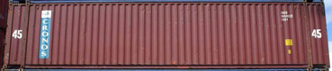 45HC container with prefix CRXU