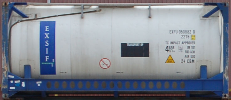 20TANK2 container with prefix EXFU
