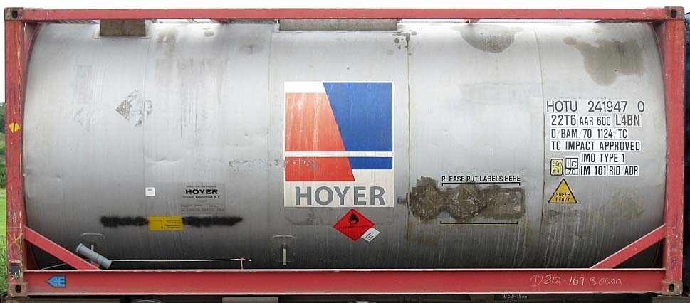 20TANK container with prefix HOTU