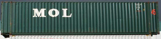 45HC container with prefix MOEU