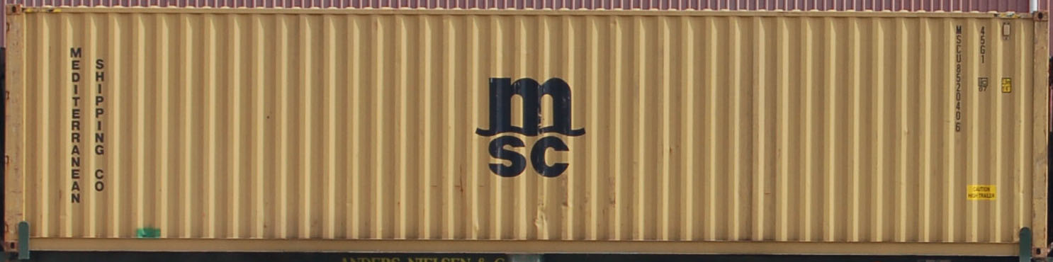40HC container with prefix MSCU