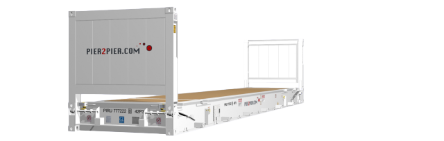 40Flatrack container picture rotated 30 degrees