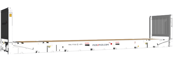 40Flatrack container picture rotated 60 degrees