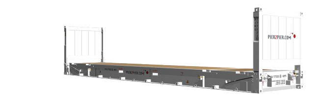 40Flatrack container picture rotated 140 degrees