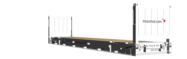 40Flatrack container picture rotated 150 degrees