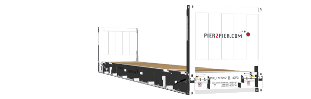 40Flatrack container picture rotated 160 degrees