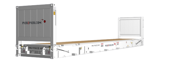 40Flatrack container picture rotated 210 degrees
