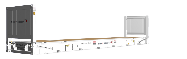 40Flatrack container picture rotated 220 degrees