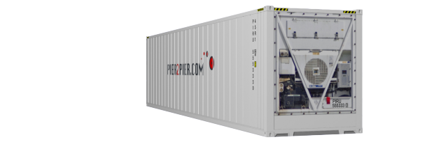 40HCReefer container picture rotated 160 degrees