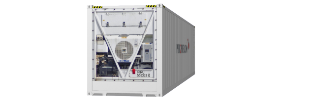 40HCReefer container picture rotated 190 degrees