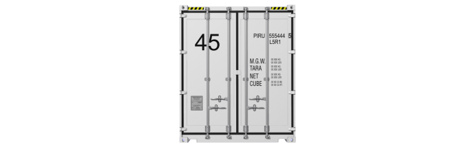 45HCReefer container picture rotated 0 degrees