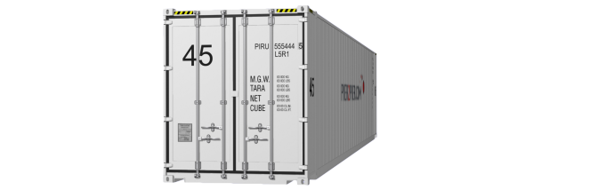 45HCReefer container picture rotated 10 degrees