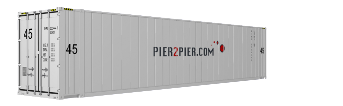 45HCReefer container picture rotated 40 degrees