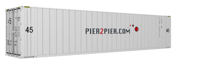 45HCReefer container picture rotated 50 degrees