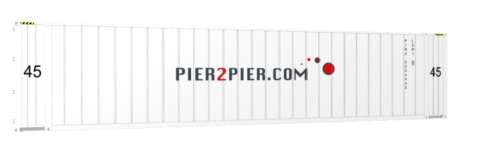 45HCReefer container picture rotated 70 degrees