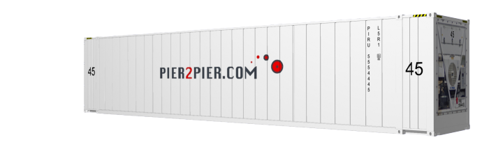45HCReefer container picture rotated 130 degrees