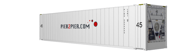 45HCReefer container picture rotated 140 degrees