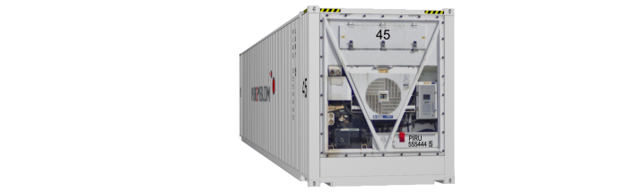 45HCReefer container picture rotated 170 degrees