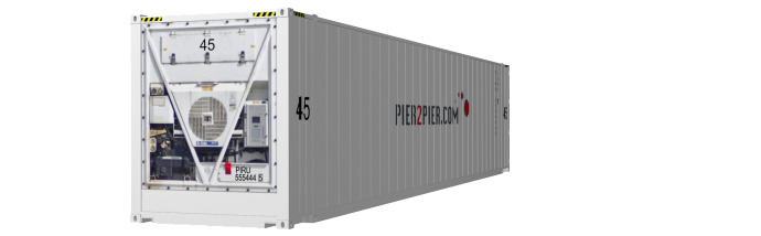45HCReefer container picture rotated 200 degrees