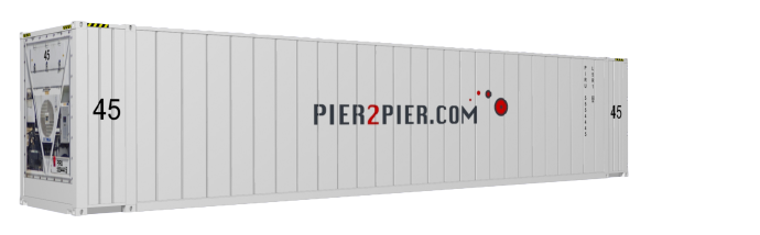 45HCReefer container picture rotated 230 degrees