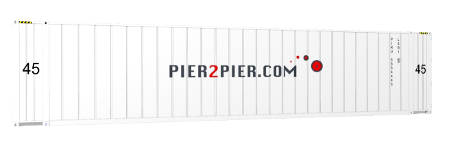 45HCReefer container picture rotated 250 degrees
