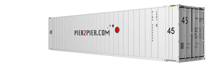 45HCReefer container picture rotated 320 degrees