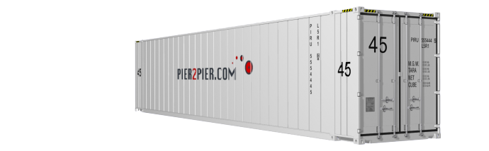 45HCReefer container picture rotated 330 degrees