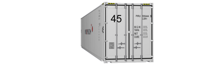 45HCReefer container picture rotated 350 degrees