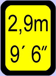 Height marks for container higher than 2,6 m (8 ft 6 in)